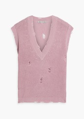 Autumn Cashmere - Distressed cotton sweater - Pink - L