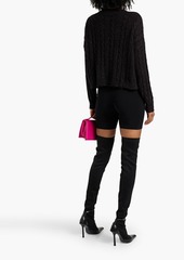 Autumn Cashmere - Distressed Donegal cable-knit sweater - Black - S