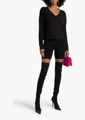 Autumn Cashmere - Distressed Donegal cable-knit sweater - Black - S