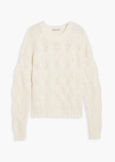 Autumn Cashmere - Embellished cable-knit cashmere-blend sweater - White - S