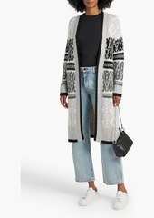 Autumn Cashmere - Embellished jacquard-knit cardigan - Gray - XS