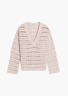 Autumn Cashmere - Embellished pointelle-knit sweater - Pink - S