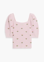 Autumn Cashmere - Embroidered cotton sweater - Pink - S
