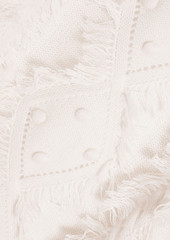 Autumn Cashmere - Fringed embellished cable and pointelle-knit cashmere sweater - White - XS