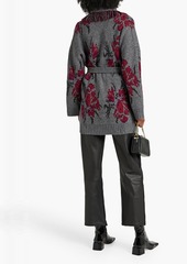 Autumn Cashmere - Fringed jacquard-knit cardigan - Gray - S