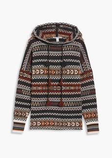 Autumn Cashmere - Jacquard-knit cashmere hoodie - Gray - XS