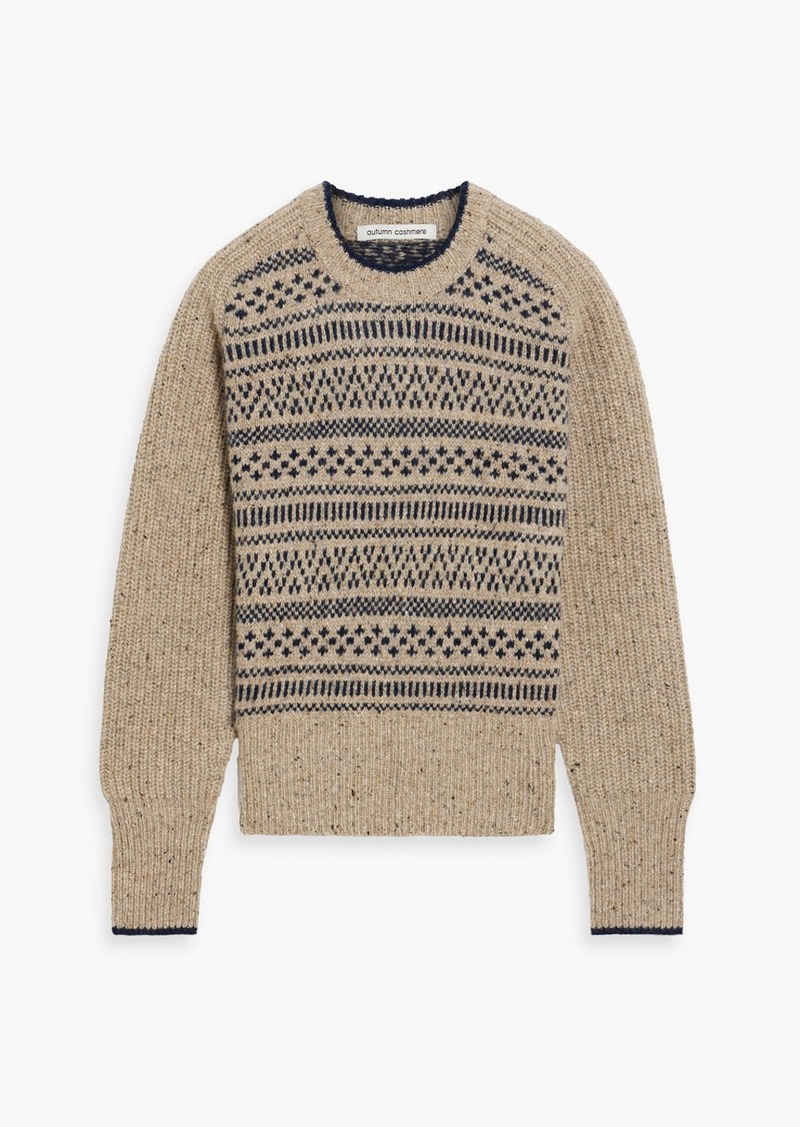 Autumn Cashmere - Jacquard-knit cashmere sweater - Neutral - M