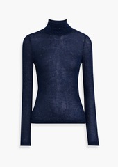 Autumn Cashmere - Metallic knitted turtleneck sweater - Blue - S