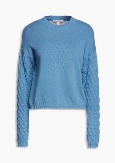 Autumn Cashmere - Mélange cable-knit cotton sweater - Blue - XS