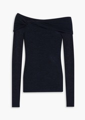 Autumn Cashmere - Off-the-shoulder twisted cashmere top - Blue - XS