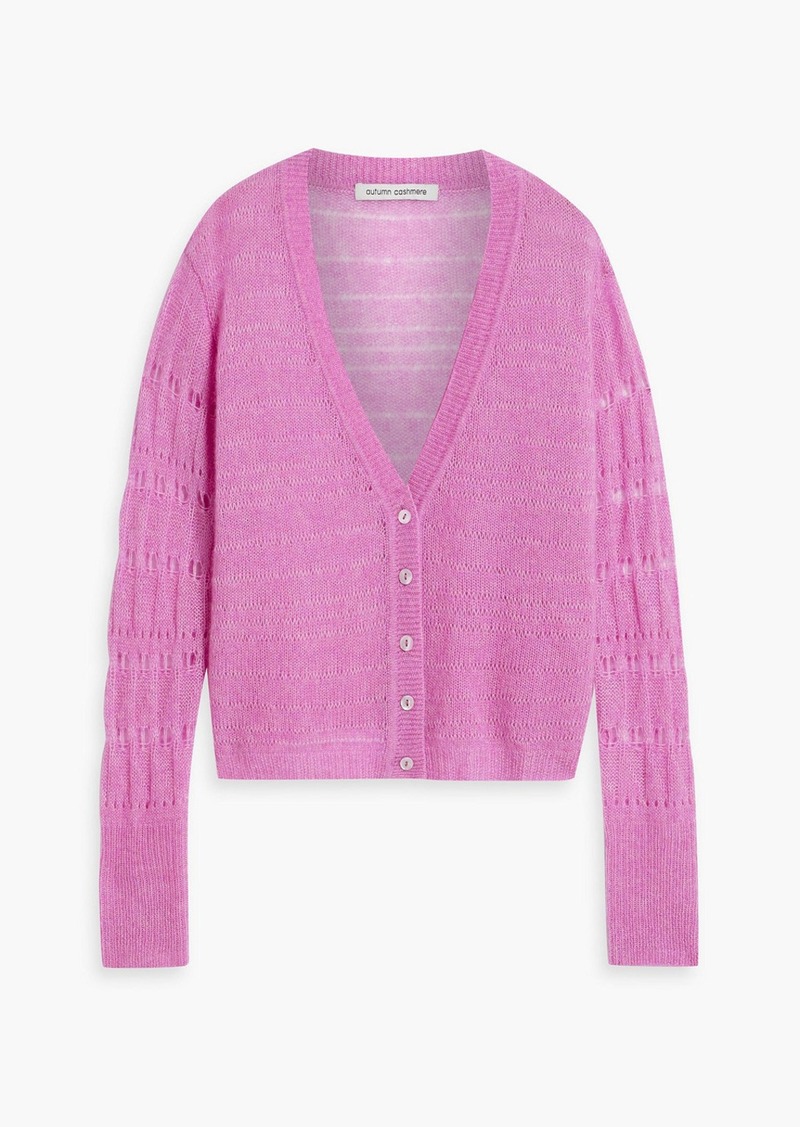 Autumn Cashmere - Open-knit cashmere and silk-blend cardigan - Pink - M