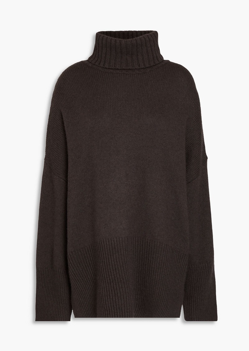 Autumn Cashmere - Oversized knitted turtleneck sweater - Brown - S