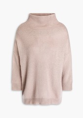 Autumn Cashmere - Oversized ribbed cashmere turtleneck sweater - Black - XS