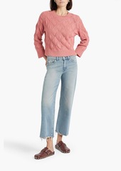 Autumn Cashmere - Pointelle-knit cashmere sweater - Pink - S
