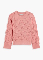 Autumn Cashmere - Pointelle-knit cashmere sweater - Pink - S