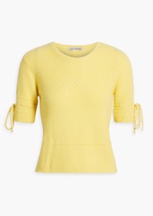 Autumn Cashmere - Pointelle-knit cashmere sweater - Yellow - L