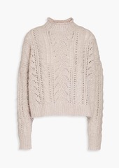 Autumn Cashmere - Pointelle-knit cashmere turtleneck sweater - Neutral - XS