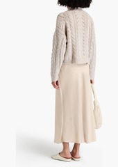 Autumn Cashmere - Pointelle-knit cashmere turtleneck sweater - Neutral - XS