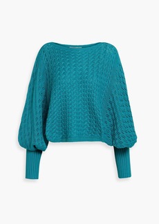 Autumn Cashmere - Pointelle-knit cotton sweater - Blue - XL