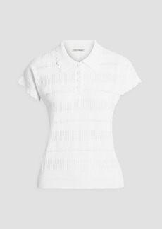 Autumn Cashmere - Pointelle-knit polo shirt - White - XS