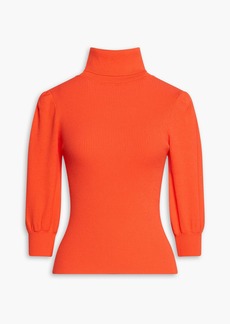 Autumn Cashmere - Ribbed bouclé-knit turtleneck sweater - Orange - S