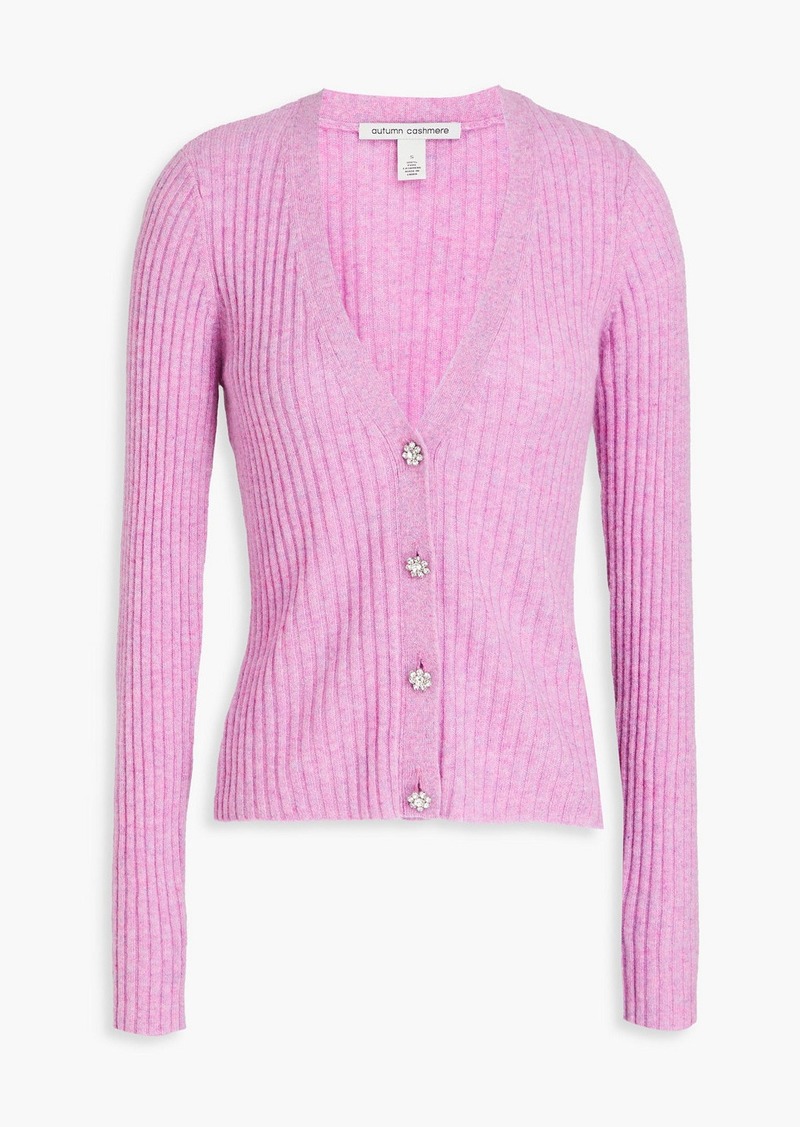 Autumn Cashmere - Ribbed cashmere cardigan - Pink - XS