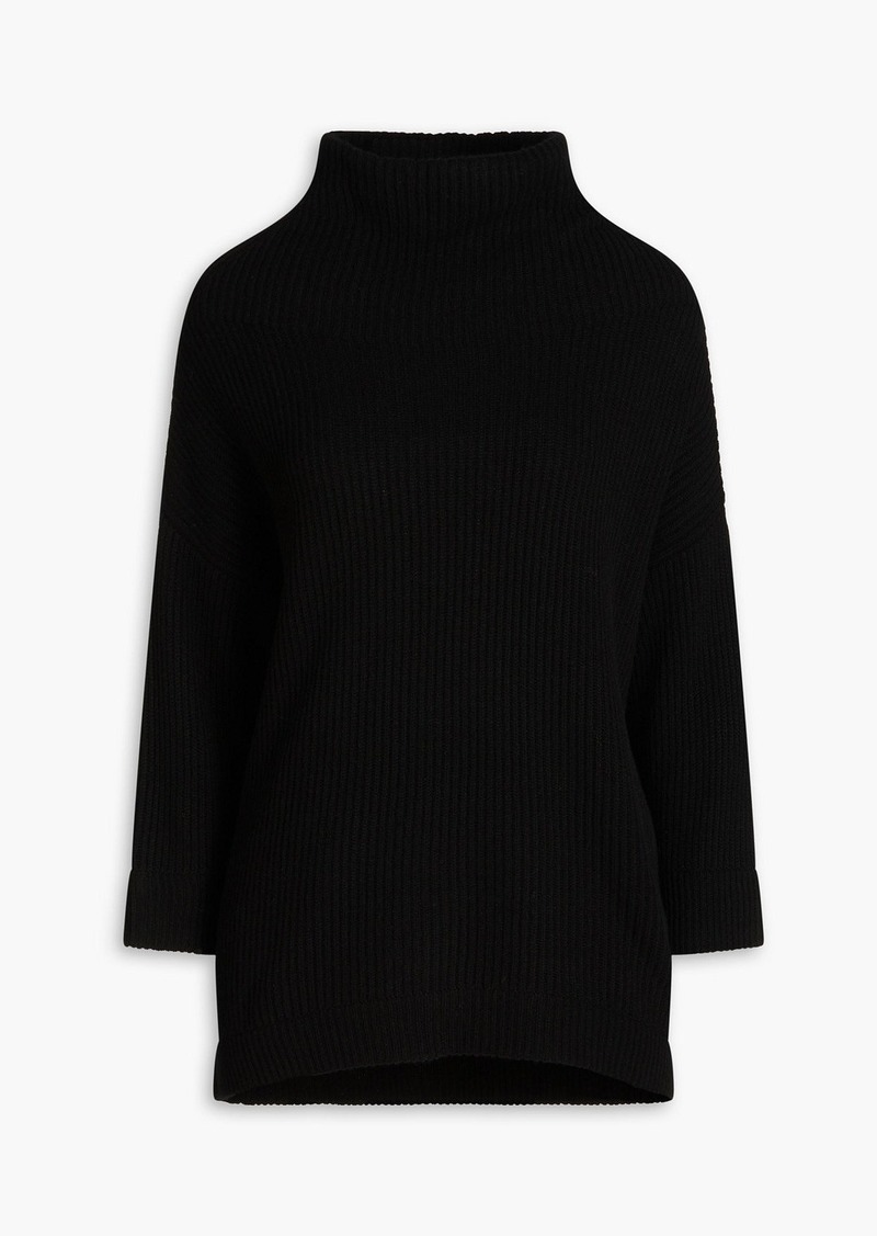 Autumn Cashmere - Ribbed cashmere turtleneck sweater - Black - XS