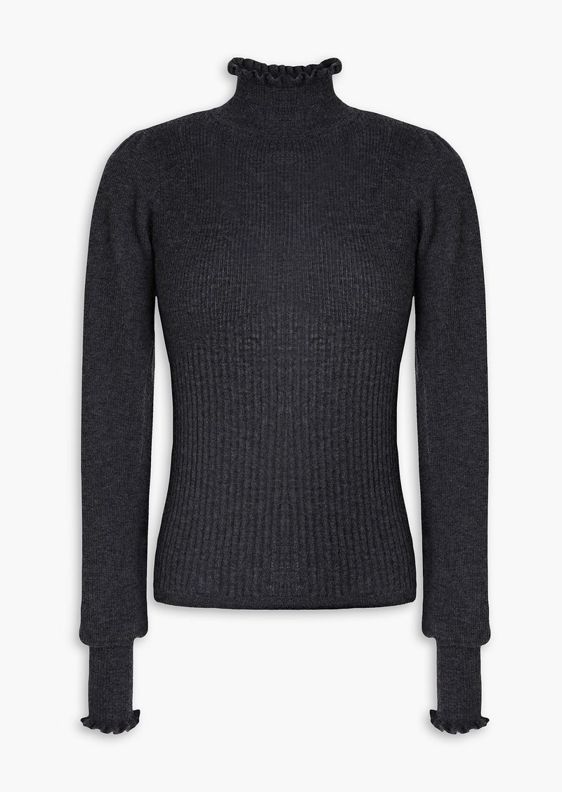 Autumn Cashmere - Ribbed cashmere turtleneck sweater - Gray - S