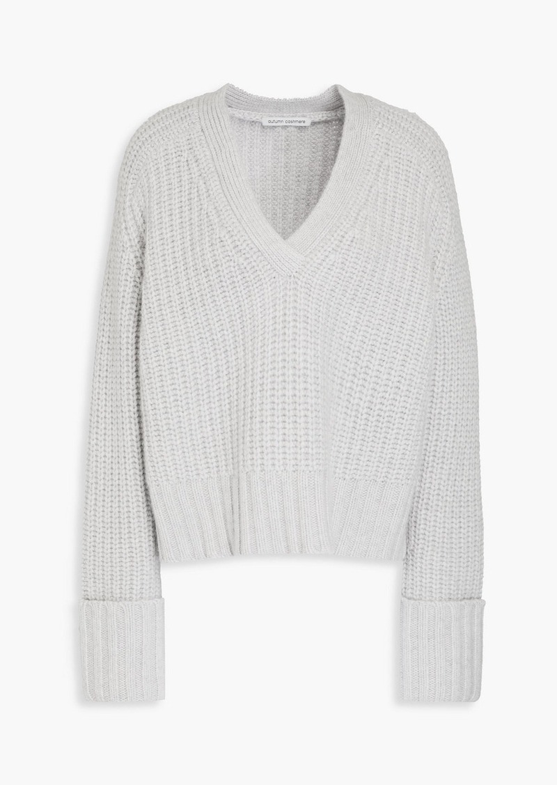 Autumn Cashmere - Ribbed-knit sweater - Gray - S