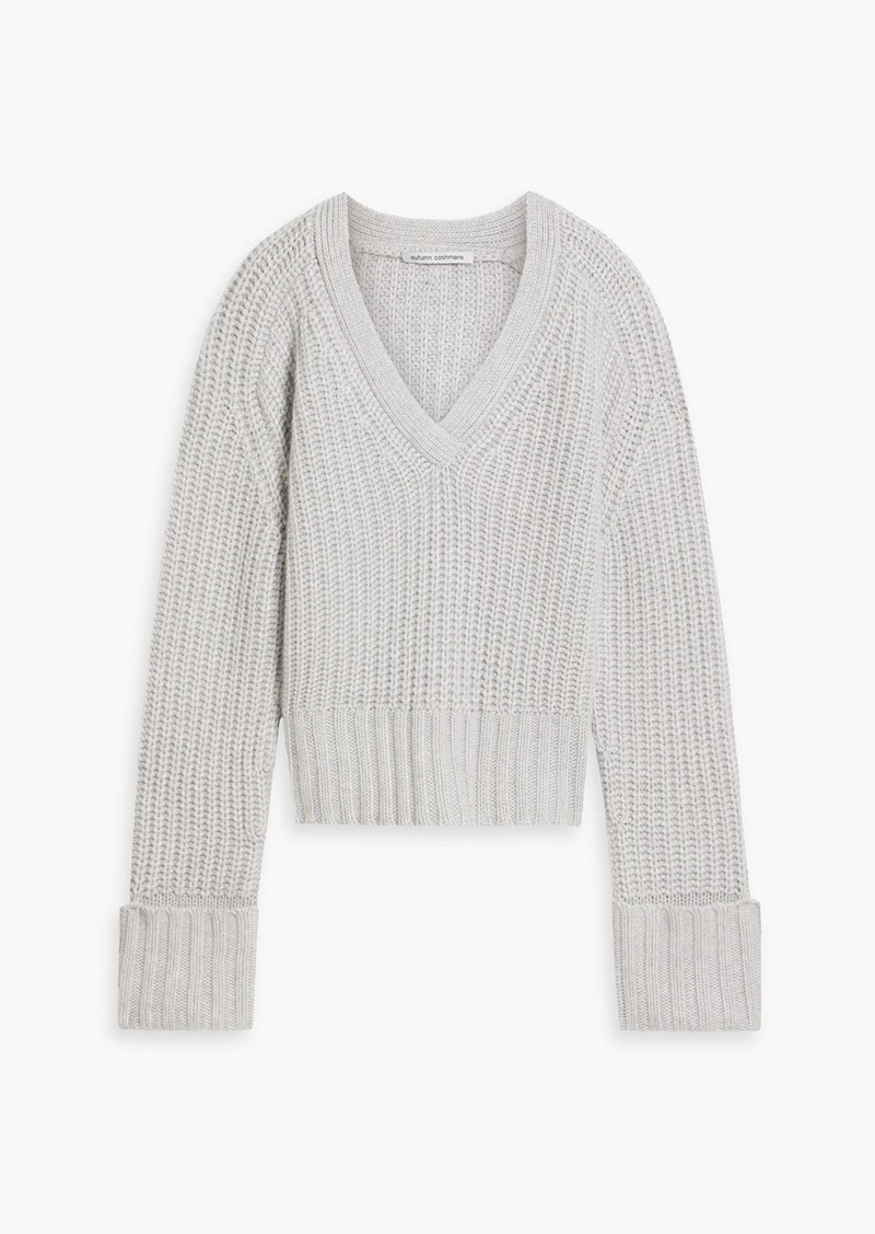 Autumn Cashmere - Ribbed-knit sweater - Gray - S