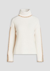 Autumn Cashmere - Ribbed-knit turtleneck sweater - White - S