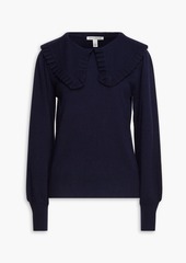Autumn Cashmere - Ruffle-trimmed cashmere sweater - Blue - XS