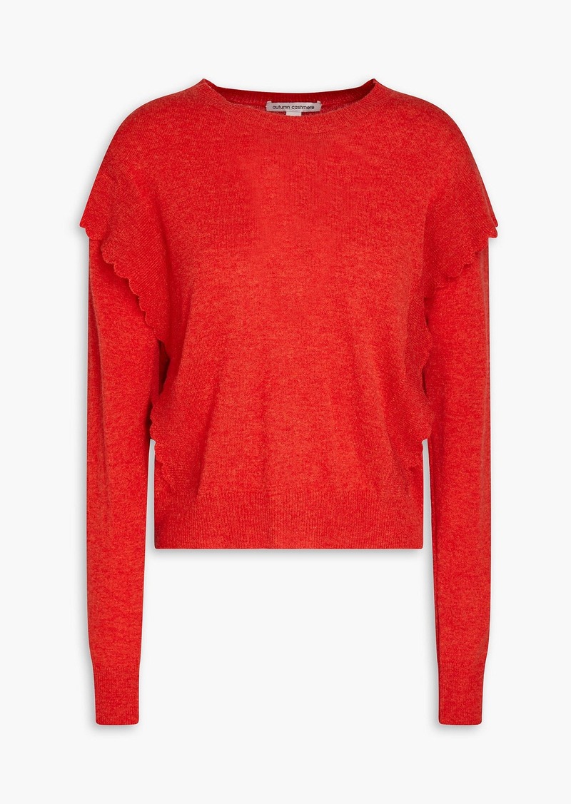 Autumn Cashmere - Ruffled cashmere sweater - Red - S