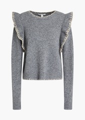 Autumn Cashmere - Ruffled mélange cashmere sweater - Gray - M