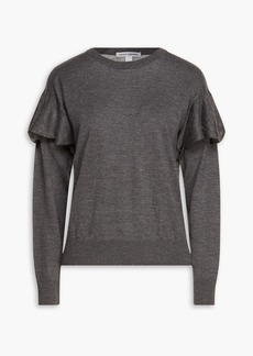Autumn Cashmere - Ruffled mélange cashmere sweater - Gray - XL