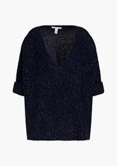 Autumn Cashmere - Sequin-embellished mélange cashmere-blend sweater - Blue - S