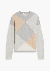 Autumn Cashmere - Sequined argyle cashmere-blend sweater - Gray - XS