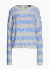 Autumn Cashmere - Striped bouclé-knit merino wool-blend sweater - Gray - XL