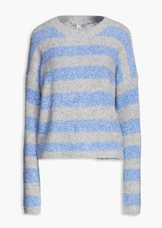 Autumn Cashmere - Striped bouclé-knit merino wool-blend sweater - Gray - XS