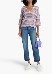 Autumn Cashmere - Striped cashmere and silk-blend sweater - Purple - S