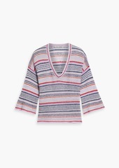 Autumn Cashmere - Striped cashmere and silk-blend sweater - Purple - S