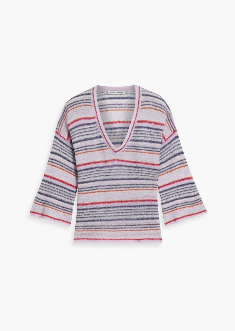 Autumn Cashmere - Striped cashmere and silk-blend sweater - Purple - S