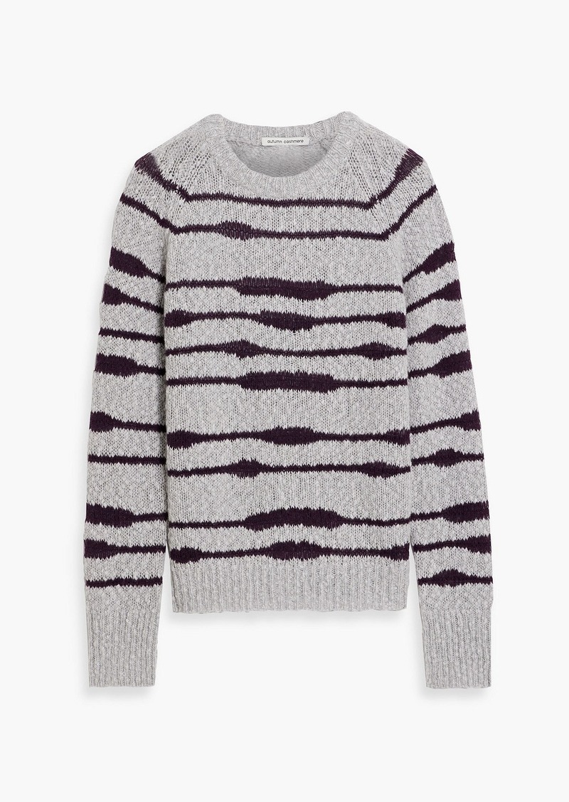 Autumn Cashmere - Striped cashmere sweater - Gray - M