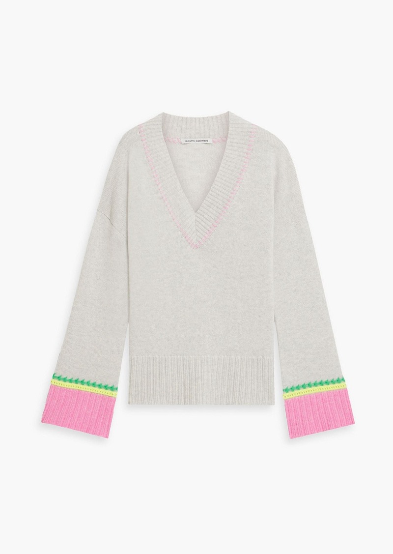 Autumn Cashmere - Striped cashmere sweater - Gray - S