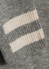 Autumn Cashmere - Striped cashmere turtleneck sweater - Gray - XS