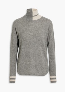 Autumn Cashmere - Striped cashmere turtleneck sweater - Gray - XS