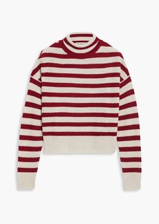 Autumn Cashmere - Striped cashmere turtleneck sweater - Red - S