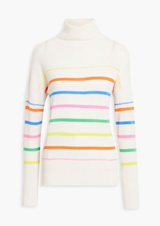 Autumn Cashmere - Striped cashmere turtleneck sweater - White - XS