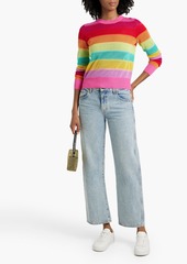 Autumn Cashmere - Striped crochet-knit cotton sweater - Multicolor - L