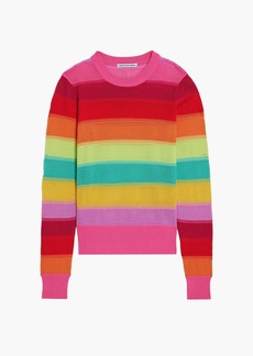 Autumn Cashmere - Striped crochet-knit cotton sweater - Multicolor - XS